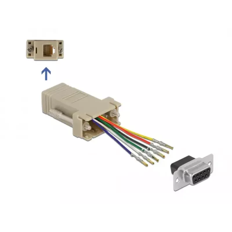 Surinkimo rinkinys D-Sub 9 pin kištukas (mot.) į RJ12 6P/6C DeLOCK 66759