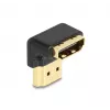 DeLOCK HDMI adapteris kištukas-lizdas 90° žemyn 8K 60 Hz metalinis