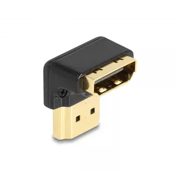DeLOCK HDMI adapteris kištukas-lizdas 90° žemyn 8K 60 Hz metalinis