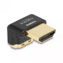 DeLOCK HDMI adapteris kištukas-lizdas 90° žemyn 8K 60 Hz metalinis