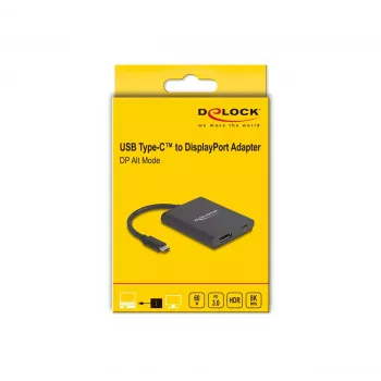 DeLOCK USB Type-C adapteris į DisplayPort 8K HDR Power Delivery 60W