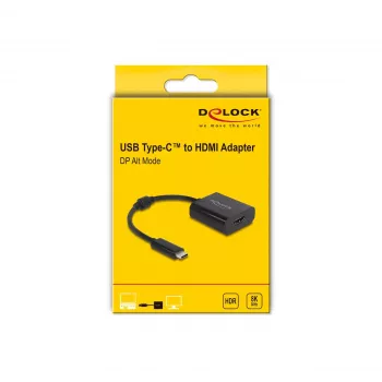 DeLOCK USB Type-C adapteris į HDMI 8K HDR juodas 0,15 m