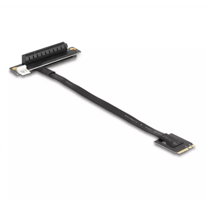 DeLOCK M.2 Key A+E į PCIe x8 NVMe adapteris su kampuota jungtimi ir 20 cm laidu