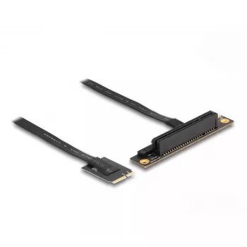 DeLOCK M.2 Key A+E į PCIe x8 NVMe adapteris su kampuota jungtimi ir 20 cm laidu