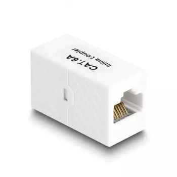 DeLOCK RJ45 lizdas į RJ45 lizdą adapteris Cat.6A UTP 1m Baltas