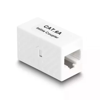 DeLOCK RJ45 lizdas į RJ45 lizdą adapteris Cat.6A UTP 1m Baltas