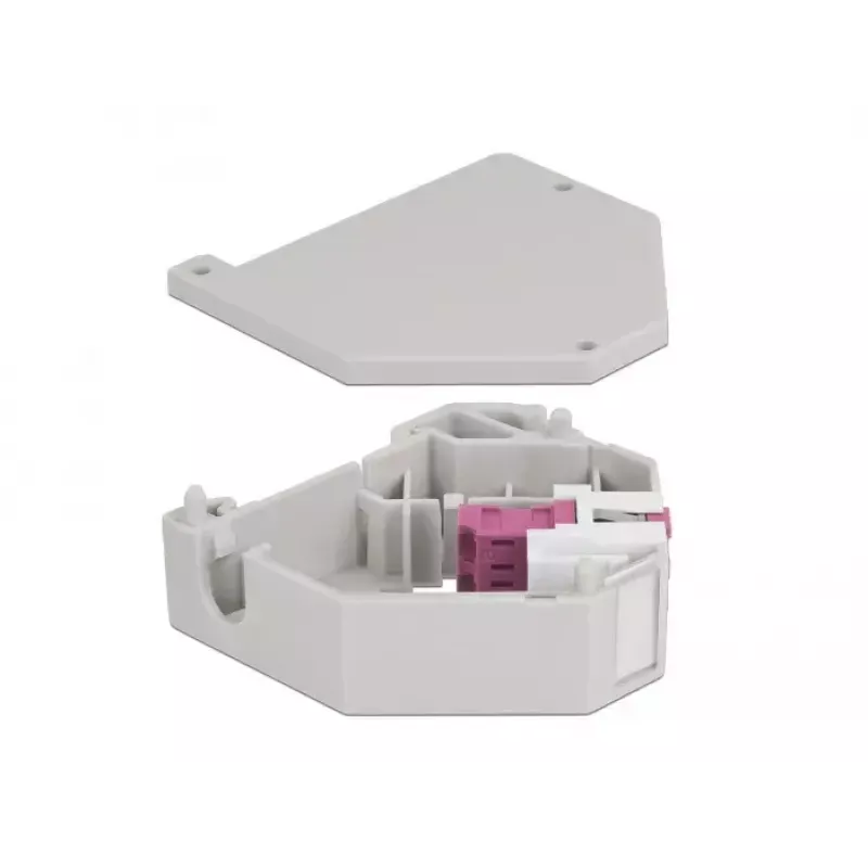 Keystone modulis DELOCK 87195 su LC-LC jungtimis, pilkas/violetinis/baltas, 60,1×59,4×21,6 mm