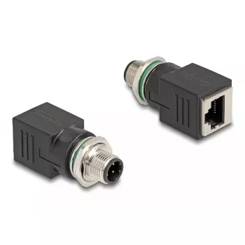DeLOCK 60061 Kabelio lyties keitiklis M12 RJ-45 Juodas