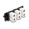 DeLOCK 66996 juodas Keystone adapterių skydelis su 6 prievadais