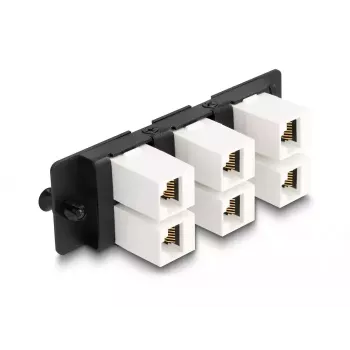 DeLOCK Keystone adapterio skydelis 6 prievadų juodas plokščias RJ-45