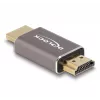 DeLOCK HDMI adapteris vyriškas-į-vyrišką 8K 60 Hz pilkas metalinis