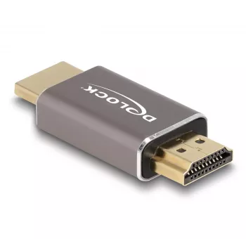 DeLOCK HDMI adapteris vyriškas-į-vyrišką 8K 60 Hz pilkas metalinis