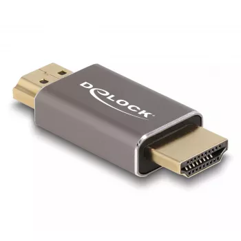 DeLOCK HDMI adapteris vyriškas-į-vyrišką 8K 60 Hz pilkas metalinis