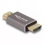 DeLOCK HDMI adapteris vyriškas-į-vyrišką 8K 60 Hz pilkas metalinis