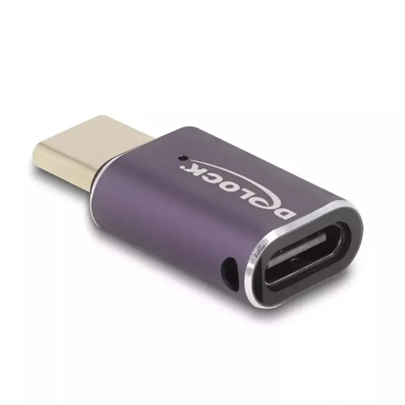 DeLOCK USB adapteris 40 Gbps USB Type-C PD 3.1 240 W vyriškas į moterišką prievado apsauga 8K 60 Hz metalinis