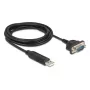 DELOCK USB RS-232 adapteris USB 2.0 į D-Sub 9 kištuką su veržlėmis, USB Type-A į RS-232, 1,8 m, juodas