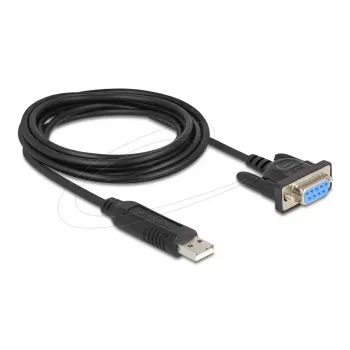 DeLOCK 67382 USB 2.0 į RS-232 DB9 nuoseklus adapteris su FTDI mikroschema, 1,8 m