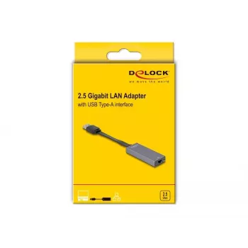 DeLOCK 66247 adapteris USB-A į RJ45, sulankstoma jungtis, 0,09 m, pilka