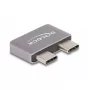 DeLOCK USB-C adapteris 40 Gbps, 2x USB-C kištukas į 2x USB-C lizdas, metalinis, prievadų apsauga