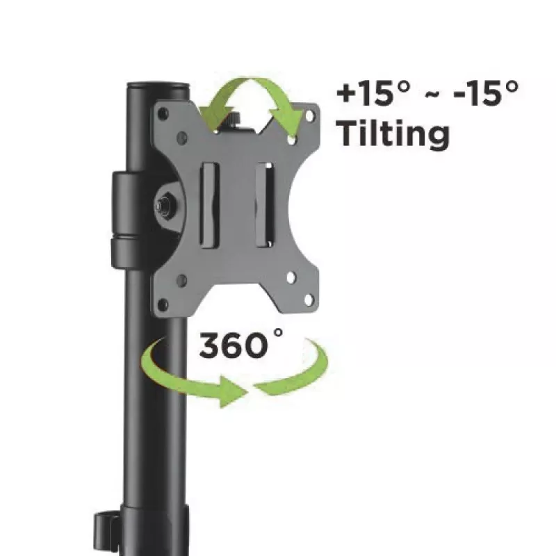 Techly ICA-LCD 401 monitorio laikiklis / stovas 81,3 cm (32 col.) stalas Juoda