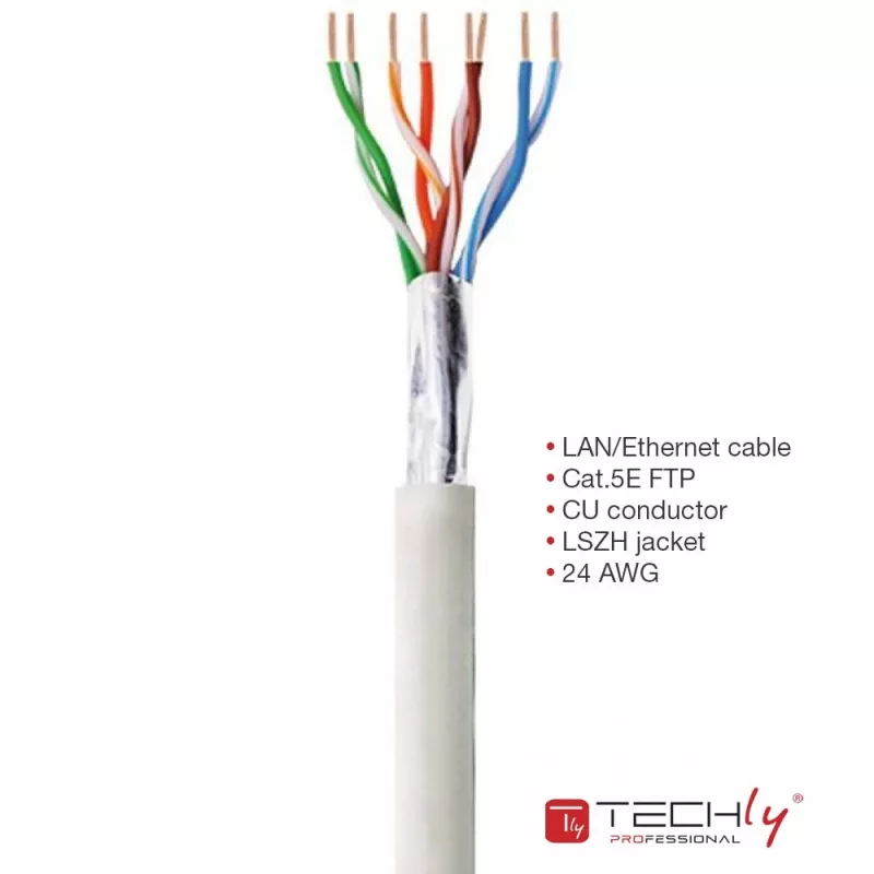 Techly ITP-C5F-305-RIS tinklo kabelis 305 m Cat5e F/UTP (FTP) pilka
