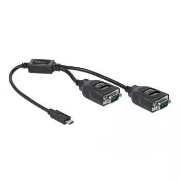 Serijinis kabelis DeLOCK 90494 USB Type-C į RS-232 DB9 juoda 0,35 m