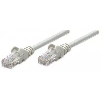 Intellinet tinklo jungiamasis laidas, Cat6, 15 m, pilka, CCA, U/UTP, PVC, RJ45, auksuoti kontaktai, su apsauga nuo užkliuvimo, su gaubtu, viso gyvenimo garantija