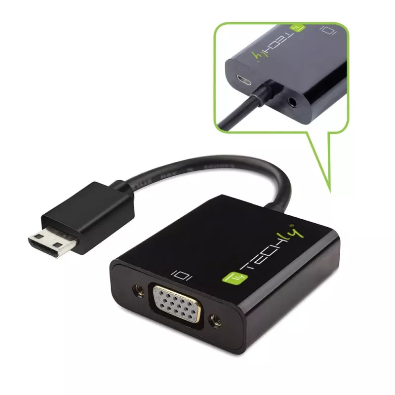 Techly HDMI-VGA4 keitiklis iš HDMI Mini C į VGA