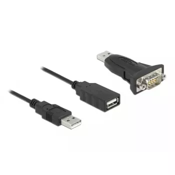 DeLOCK adapteris USB 2.0 Type-A į RS-232 D-Sub 9 kontaktų vyriškas 0,8 m juodas