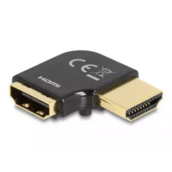 DeLOCK HDMI adapteris vyriškas į moterišką 90° kairysis kampinis 8K 60 Hz metalinis