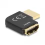 DeLOCK HDMI adapteris vyriškas į moterišką 90° kairysis kampinis 8K 60 Hz metalinis