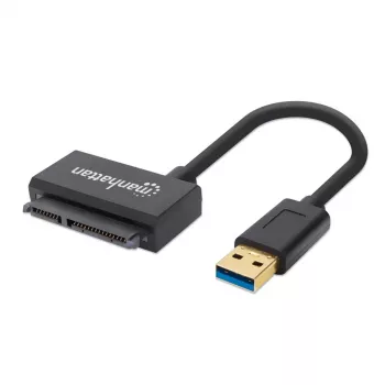 Manhattan USB-A į SATA 2.5 colio adapterio laidas, 42 cm, vyriškas į vyrišką, 5 Gbps (USB 3.2 Gen1 / USB 3.0), palaiko 48 bitų LBA, SuperSpeed USB, trejų metų garantija