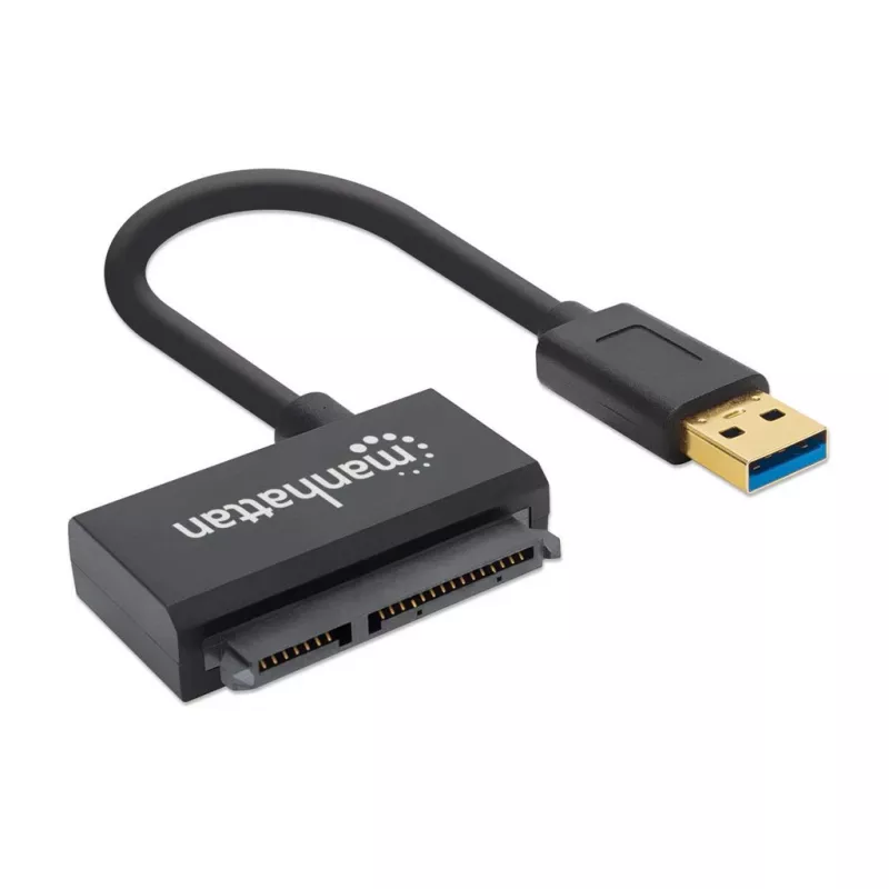 Manhattan USB-A į SATA 2.5 colio adapterio laidas, 42 cm, vyriškas į vyrišką, 5 Gbps (USB 3.2 Gen1 / USB 3.0), palaiko 48 bitų LBA, SuperSpeed USB, trejų metų garantija