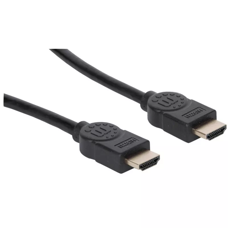 Manhattan HDMI 8K@60Hz laidas su Ethernet, 2m, sertifikuotas, tinka visiems 8K, 4K ir 1080p/HD naudojimui – atnaujinkite dabar arba turėkite paruoštą, kai prireiks, Kištukinis-Kištukinis, Juodas, 4K@120Hz, Viso gyvenimo garantija, Ultra High Speed