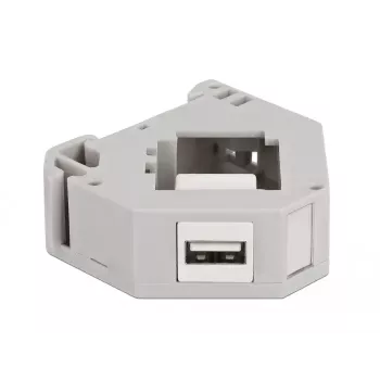 Keystone modulis DELOCK 87163 — USB A → USB A, pilkai baltas, 60,1×59,4×21,6 mm
