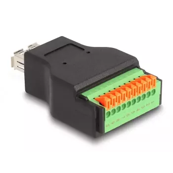 DeLOCK USB 3.2 Gen 1 Type-A moteriškas į Terminal Block adapteris 10 kontaktų