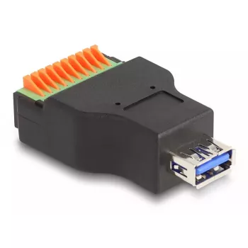 DeLOCK USB 3.2 Gen 1 Type-A moteriškas į Terminal Block adapteris 10 kontaktų
