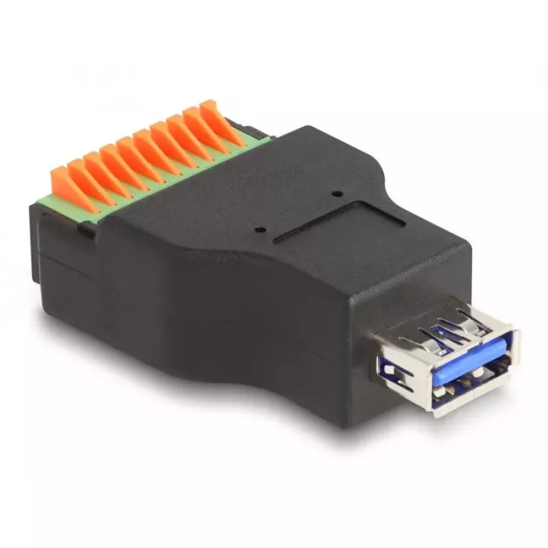 DeLOCK USB 3.2 Gen 1 Type-A moteriškas į Terminal Block adapteris 10 kontaktų