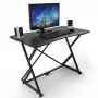 Techly Gaming stalas kompiuteriui su kampu ergonomišku kraštu juodas