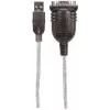 Manhattan USB-A į Serial Converter kabelis, 45 cm, Vyriškas į Vyrišką, Serial/RS232/COM/DB9, Prolific PL-2303HXD lustas, Juodas/Sidabrinis kabelis, Trejų metų garantija