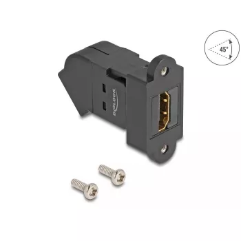 DeLOCK HDMI skydelio lizdas motina – motina 45° kampu 8K 60 Hz juoda