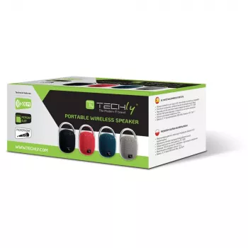 Techly ICASBL321GR Nešiojamas vieno kanalo garsiakalbis Pilka 5 W