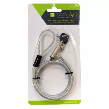 Techly Wedge-Lock apsaugos sistemos užraktas nešiojamam kompiuteriui su kabeliu 1,8 m