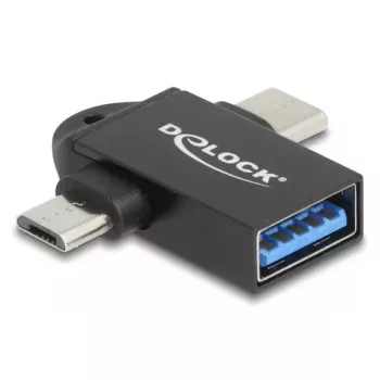 Lyties keitiklis DeLOCK 60739 USB Type-A USB Type-C USB Micro-B Juodas