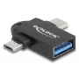 Lyties keitiklis DeLOCK 60739 USB Type-A USB Type-C USB Micro-B Juodas