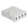 Sieninė optinė dėžutė DELOCK 4× SC Simplex arba LC Duplex adapteriams, metalinis korpusas, pilka