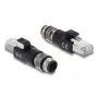 Adapteris M12 D-koduotas 4 kontaktų (kištukas) į RJ54, DELOCK 90831, auksuoti kontaktai, juodas