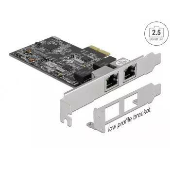 DeLOCK PCI Express x2 kortelė 2 x RJ45 2.5 Gigabit LAN RTL8125