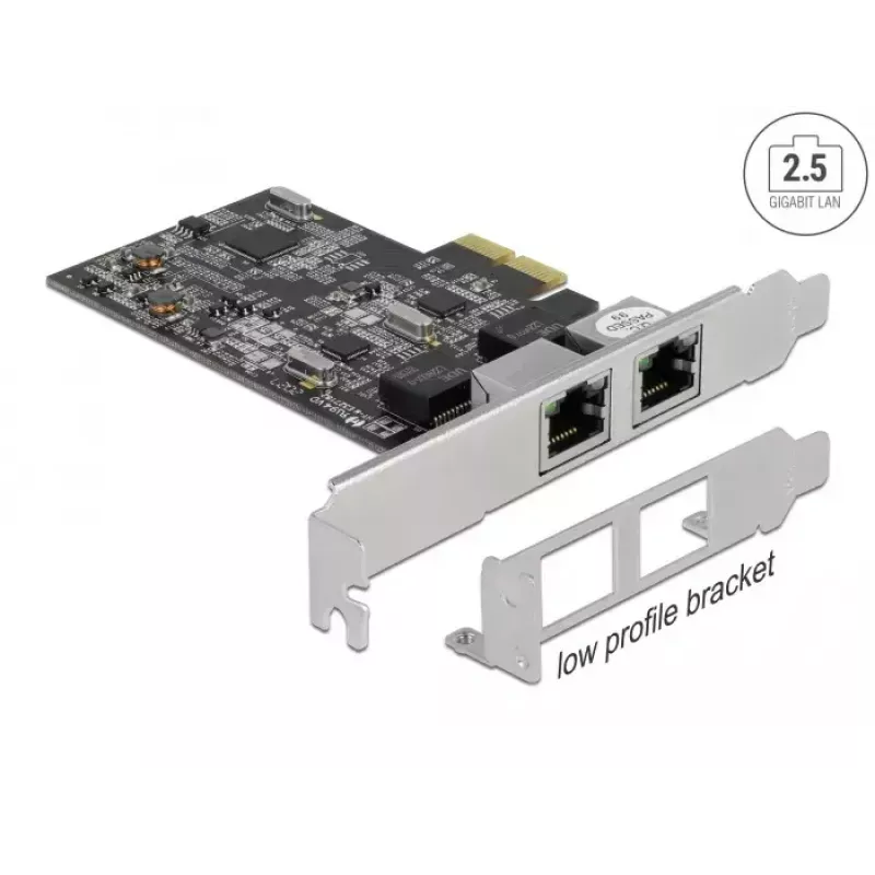 DeLOCK PCI Express x2 kortelė 2 x RJ45 2.5 Gigabit LAN RTL8125