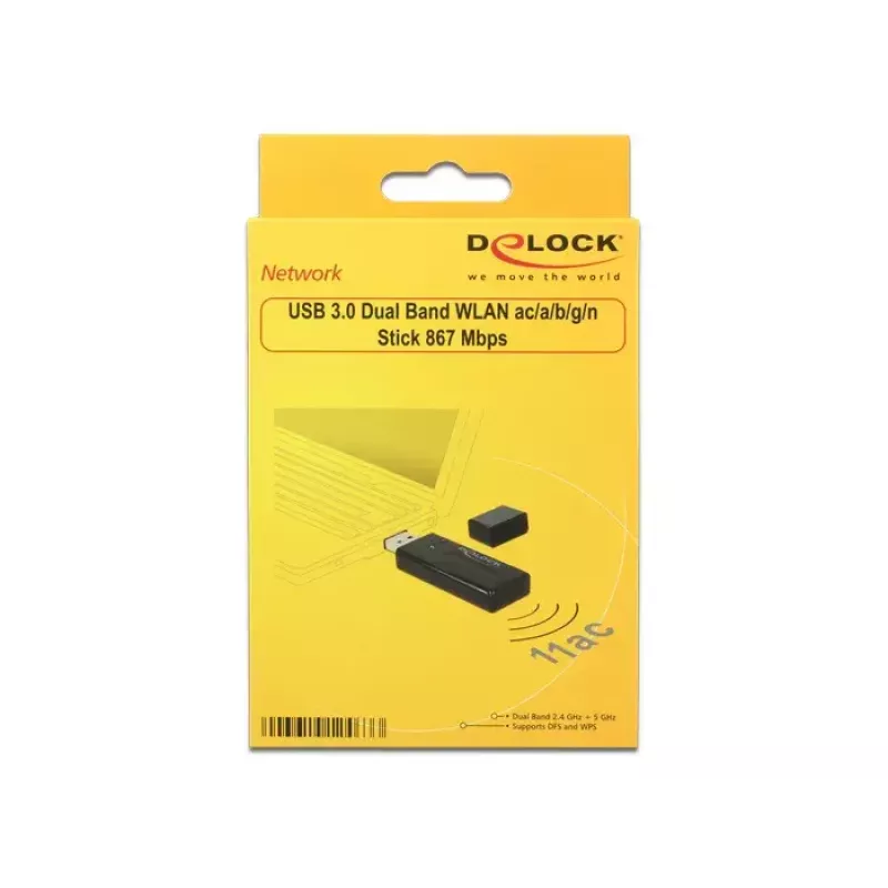 Belaidis USB adapteris DeLOCK 12463 WLAN 867 Mbit/s